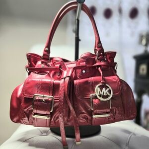 Michael Kors Red Leather Satchel
